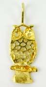 14K Owl Pendant
