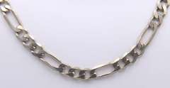 Vintage Italian 925 Sterling Silver Figaro Necklace
