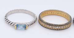 Group Lot of 4 Vintage 925 Sterling Silver Bands