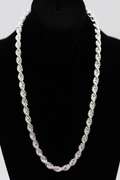 .925 Italian Sterling Silver 8mm Hollow Rope Chain 24 Inches