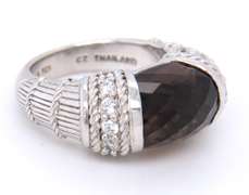 Judith Ripka Sterling Silver Smokey Topaz Ring