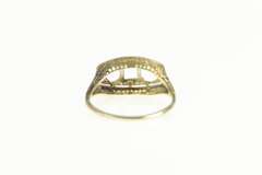 14K Yellow Gold Art Deco Filigree Engagement Setting Ring