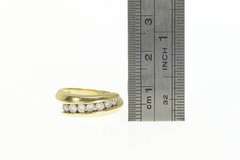 14K Yellow Gold 0.50 Cttw Diamond Band Bypass Channel Set Ring