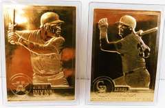2 - 22KT Gold Foil Baseball Cards