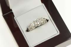 14K White Gold 2.46 Ctw Three Diamond Classic Engagement Ring