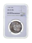 MS65 FBL 1950 Franklin Half Dollar - Graded NGC