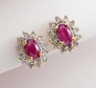 Cute Ruby & Diamond Earrings