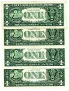 4 2013 $1 Federal Reserve Star Notes