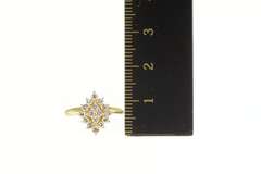 14K Yellow Gold 0.48 Ctw Diamond Squared Cluster Engagement Ring