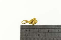 22K Yellow Gold Natural Cluster Textured Abstract Nugget Charm/Pendant