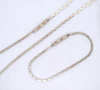 Set of 925 Sterling Silver Italian Necklace and Bracelet