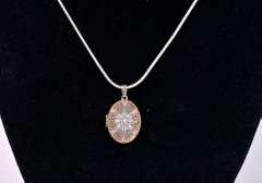 Estate Sterling Locket with Vermeil