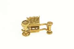 9K Yellow Gold 3D Articulated Fancy Carriage Charm/Pendant