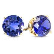 2.83 CT LAB TANZANITE 10KT GOLD EARRINGS STUD