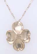 Vintage 925 Sterling Silver Flower Pendant on Chain