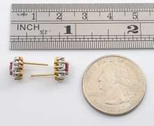 Cute Ruby & Diamond Earrings