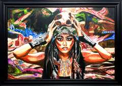 Ismail Khelalfa Original Oil on Canvas Native American Series Ismail Khelalfa