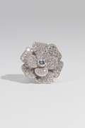 30mm Clear CZ Studded Flower Ring Size 8