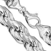 Sterling Silver 18mm Rope Chain Necklace 24 Inch