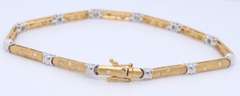 Elegant Yellow Gold Flush Set Matte Diamond Bracelet