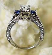 High-Fashion 14K Sapphire and Diamond Ring