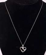 Wonderful Diamond Heart Pendant in White Gold
