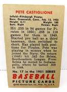 Pete Castigione 1951 Bowman Baseball Card