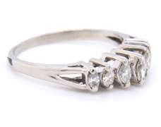 Handsome Platinum Marquise Diamond Pyramid Ring