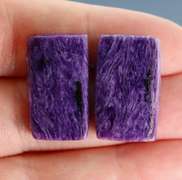 Simply stunning 38.89ct Siberian Charoite pair