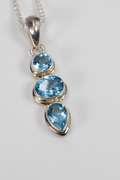Sterling Silver Natural Blue Topaz Gemstone Pendant