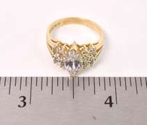 Sparkling Fancy CZ Ring in 14K Yellow Gold