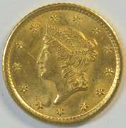 Beautiful BU 1853-O US Type One $1 Gold Piece. Full strike