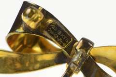 Gold Filled 1930's Bow Ribbon Promise Symbol Statement Pin/Brooch