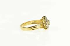 14K Yellow Gold 0.50 Ctw Diamond Baguette Halo Engagement Ring