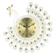 53x53cm Large 3D Gold Diamond Peacock Wall Clock