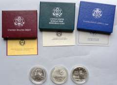3 Modern Unc Silver Dollars