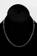 .925 Sterling Silver 3mm Paperclip Chain 16 Inches