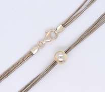 Vintage Italian 925 Sterling Silver Triple Strand Necklace