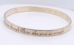 Vintage 925 Sterling Silver Signed Engraved Bangle