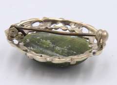 Vintage 925 Sterling Silver Gemstone Brooch