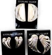 3 Pairs of Sterling Silver Earrings