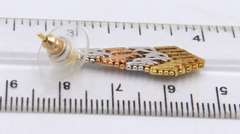 Set of Vintage Italian 925 Sterling Silver Chevron Necklace with Matching Bracelet and Dangle Earrings