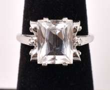 Wonderful White Gemstone Ring in White Gold