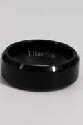 8mm Black Finished Titanium Wedding Band Size 8