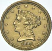 1840-C $2.50 Liberty Head Gold Quarter Eagle