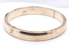 Vintage 925 Sterling Silver Black onyx Bangle Bracelet