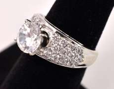 Frosty CZ Ring in 14K White Gold