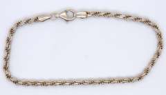 Vintage Italian 925 Sterling Silver Rope Bracelet