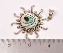 Abalone Sunburst Sterling Silver Pendant