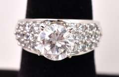 Frosty CZ Ring in 14K White Gold